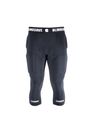 Protective 3/4 tights with full protection-Black