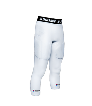 Protective 3/4 tights with full protection-Wit-Zijkant