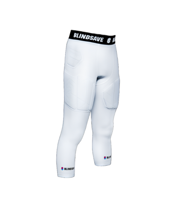Protective 3/4 tights with full protection-Wit-Zijkant