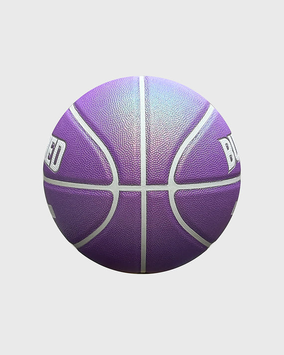 Burned In/Outdoor Basketbal Pink Glitter, maat 7, vrijstaand op grijze achtergrond - Burned Sports