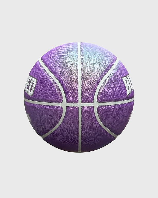 Burned In/Outdoor Basketbal Pink Glitter, maat 7, vrijstaand op grijze achtergrond - Burned Sports