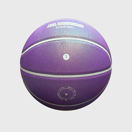 Burned In/Outdoor Basketbal Pink Glitter, maat 7, vrijstaand op grijze achtergrond - Burned Sports