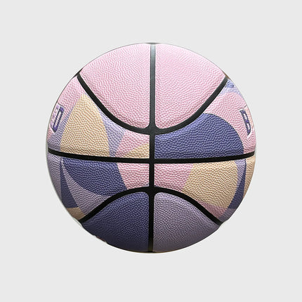 Burned In/Outdoor Basketbal Pink Purple Easter, maat 7, vrijstaand op grijze achtergrond - Burned Sports