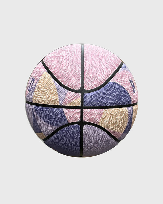 Burned In/Outdoor Basketbal Pink Purple Easter, maat 7, vrijstaand op grijze achtergrond - Burned Sports