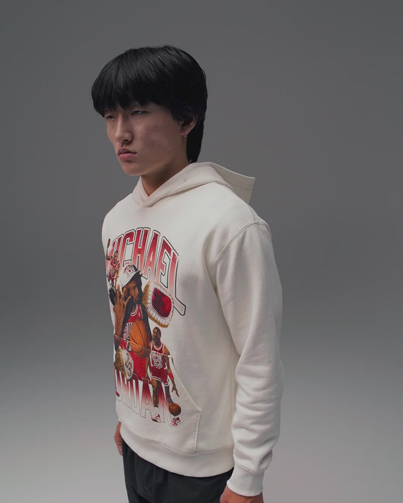 Man in Air Jordan 1 mid bred sneakers burned sports