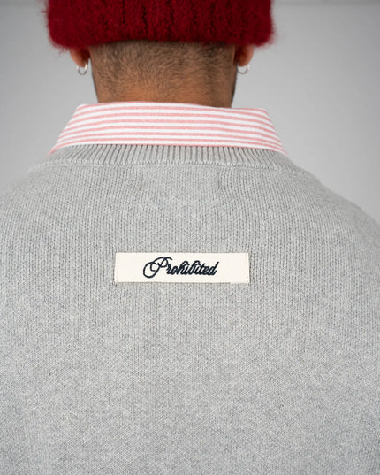Prohibited Academy Knit Sweater Grey