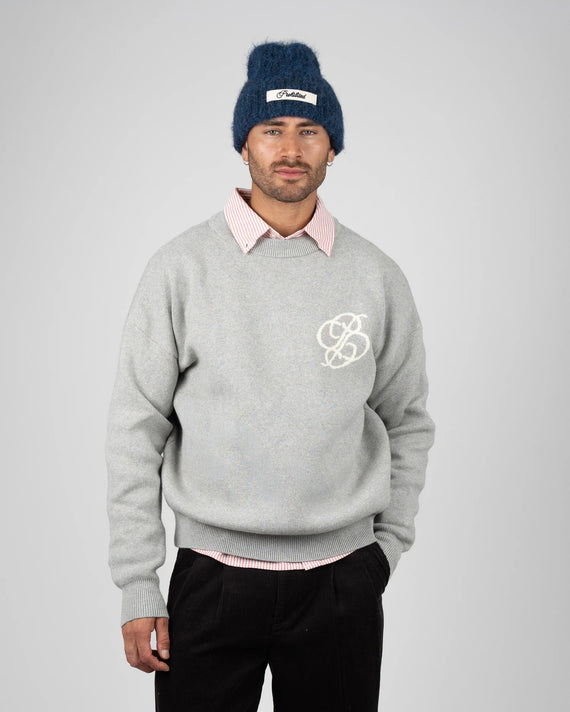 Prohibited Academy Knit Sweater Grey
