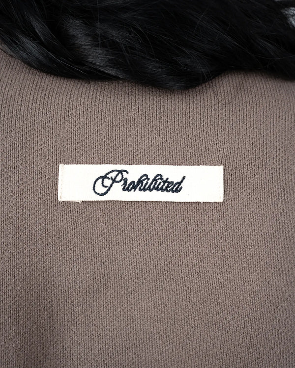 Prohibited Academy Knit Sweater Stone