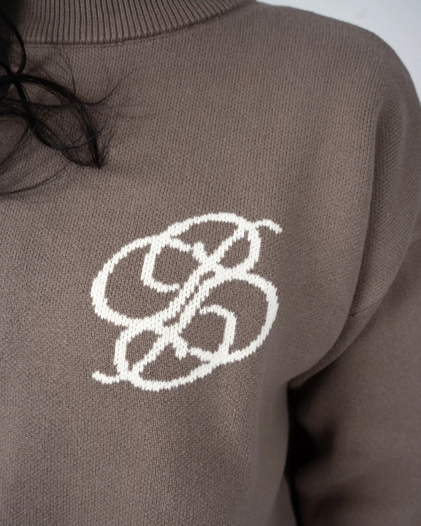 Prohibited Academy Knit Sweater Stone