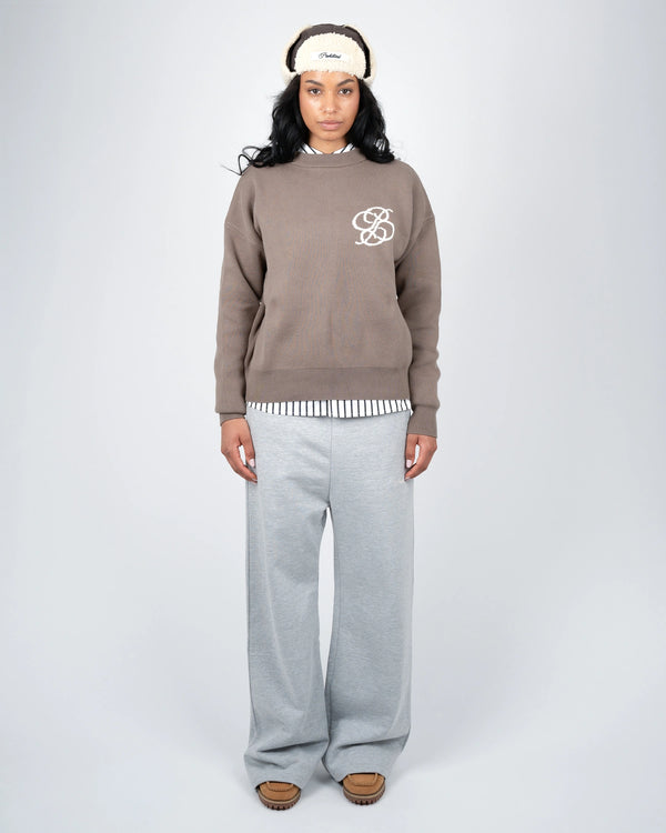 Prohibited Academy Knit Sweater Stone