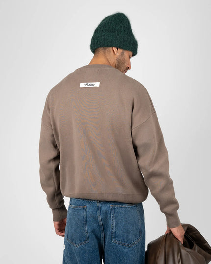 Prohibited Academy Knit Sweater Stone