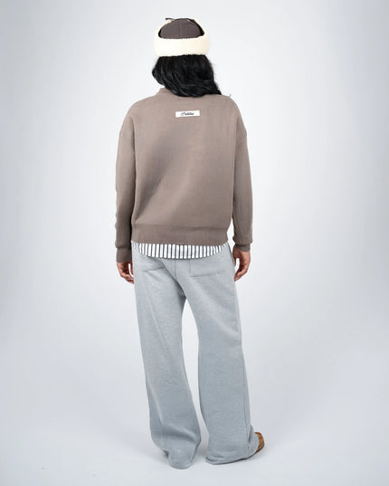 Prohibited Academy Knit Sweater Stone