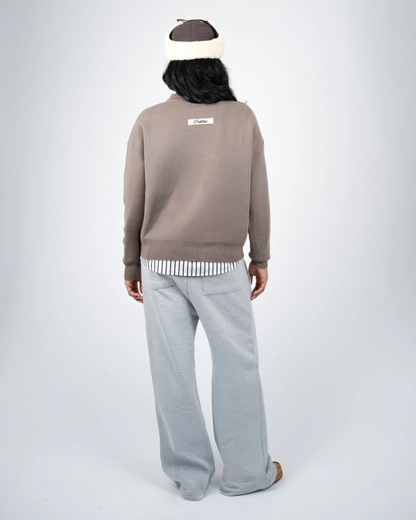 Prohibited Academy Knit Sweater Stone