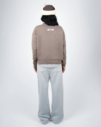 Prohibited Academy Knit Sweater Stone