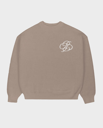 Prohibited Academy Knit Sweater Stone