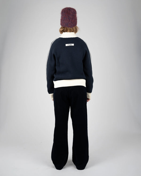Prohibited Letterman Knit Jacket Donkerblauw