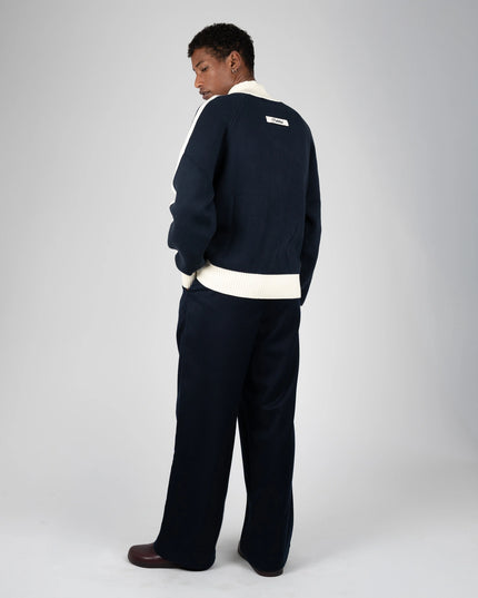 Prohibited Letterman Knit Jacket Donkerblauw
