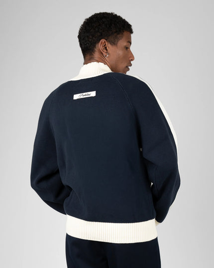 Prohibited Letterman Knit Jacket Donkerblauw