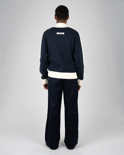Prohibited Letterman Knit Jacket Donkerblauw