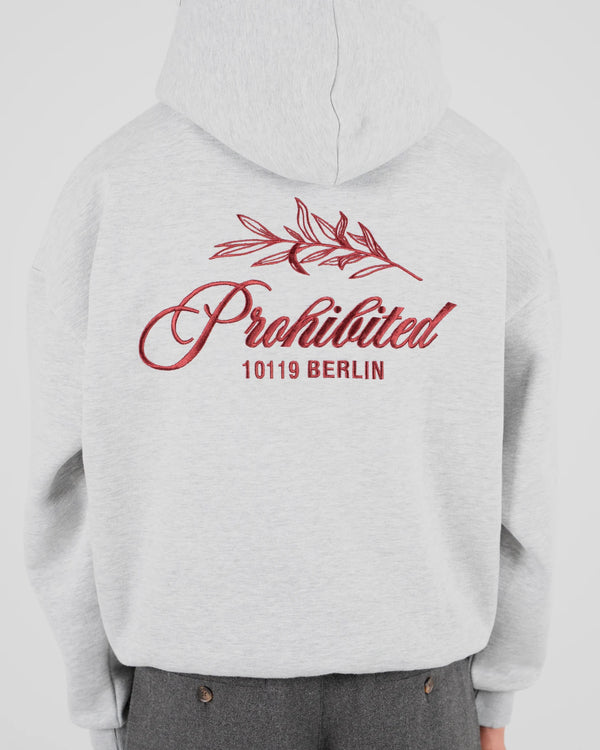 Prohibited PB Leaf Hoodie Grijs Melange