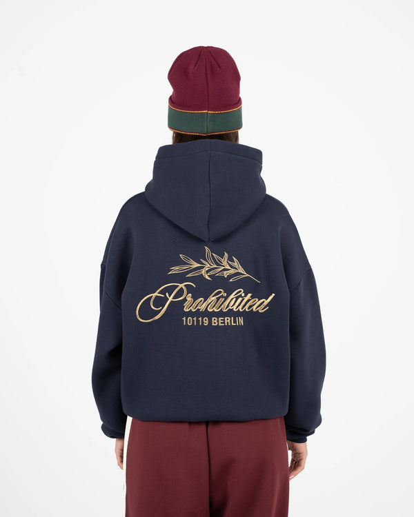 Prohibited PB Leaf Hoodie Donkerblauw