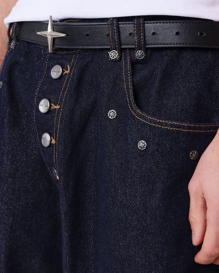 Project X Paris Essentials Baggy Jeans Denimblauw, detailopname.