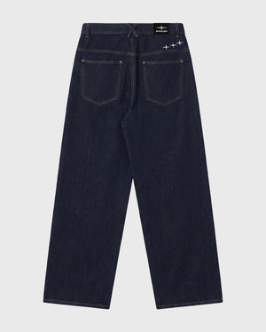 Project X Paris Essentials Baggy Jeans Denimblauw, achteraanzicht.