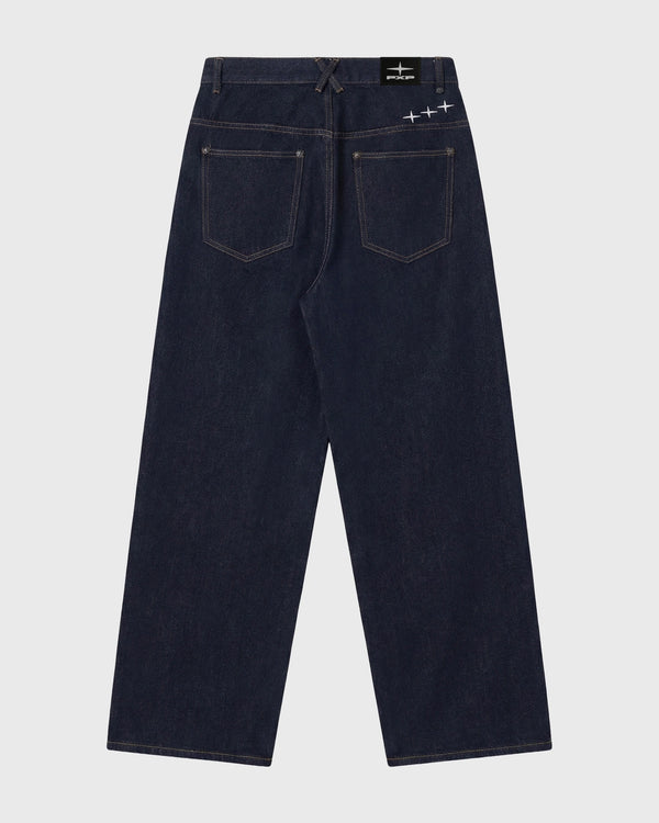 Project X Paris Essentials Baggy Jeans Denimblauw, achteraanzicht.