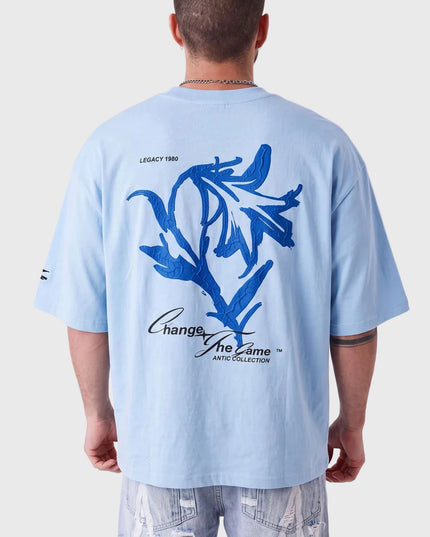 Project X Paris T-shirt Floral Licht Blauw