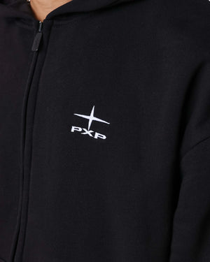 Project X Paris Zip Hoodie Zwart, detailopname.
