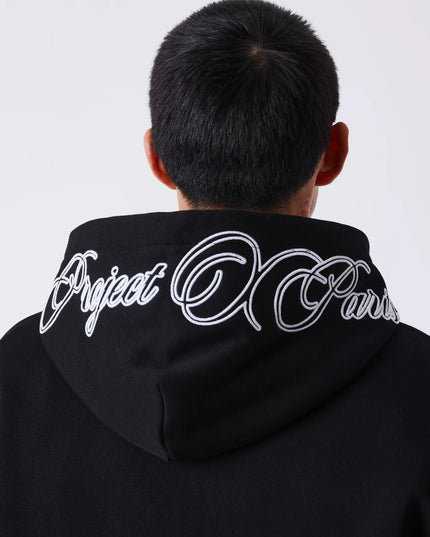 Project X Paris Zip Hoodie Zwart, detailopname, opname 2.
