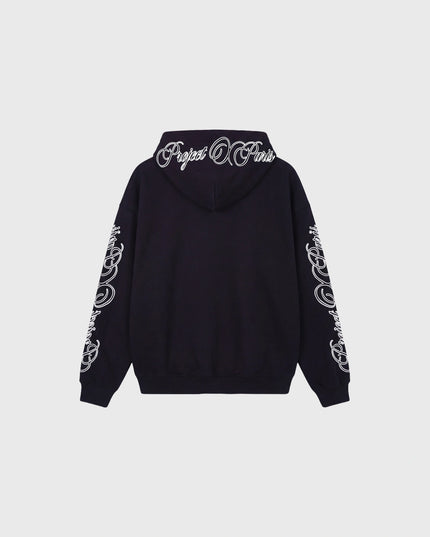 Project X Paris Zip Hoodie Zwart, achteraanzicht.