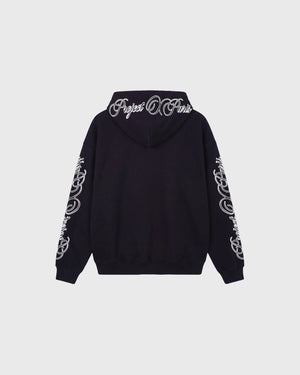 Project X Paris Zip Hoodie Zwart, achteraanzicht.