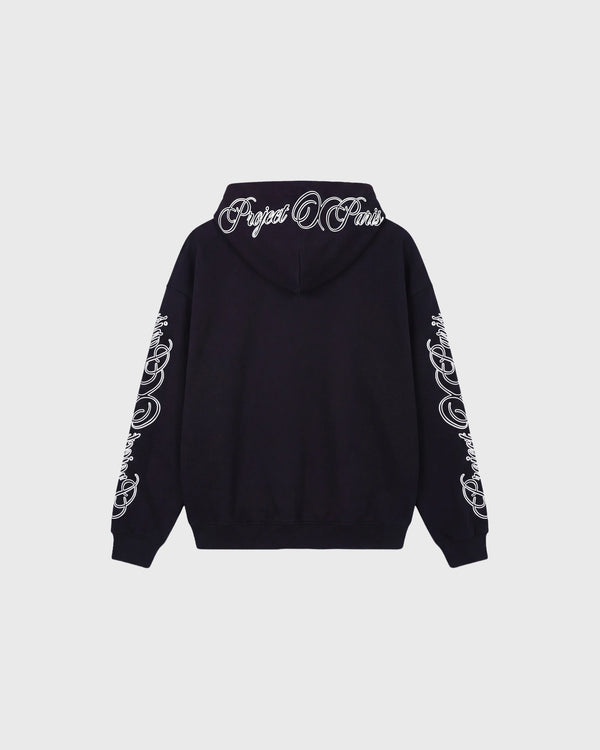 Project X Paris Zip Hoodie Zwart, achteraanzicht.