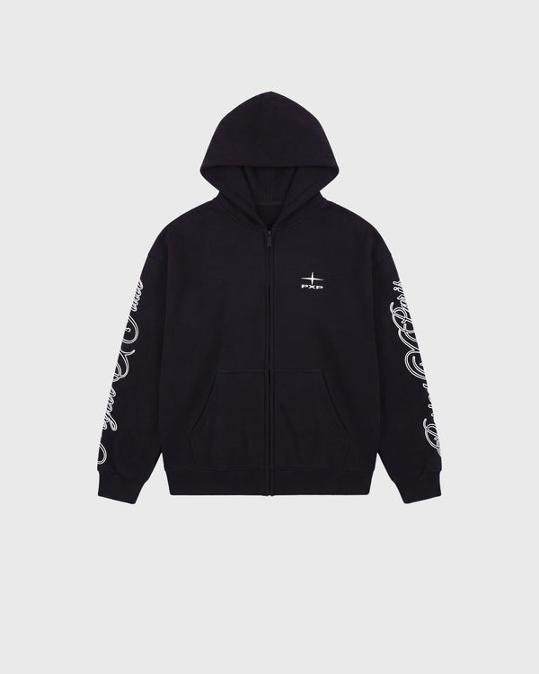Project X Paris Zip Hoodie Zwart, vooraanzicht.
