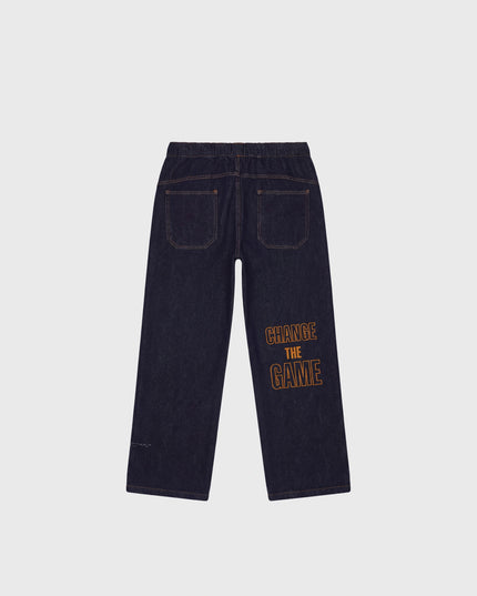 Project X Paris Snow Wide-Leg Jeans Ruwe Denim, achteraanzicht.