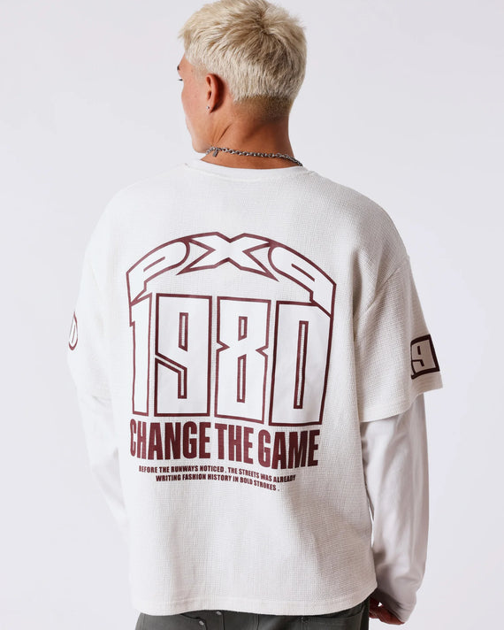 Project X Paris Matchday 1980 T-Shirt Wit, gedragen door een model, opname 2.