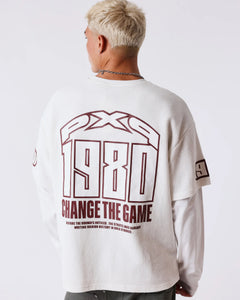 Project X Paris Matchday 1980 T-Shirt Wit, gedragen door een model, opname 2.