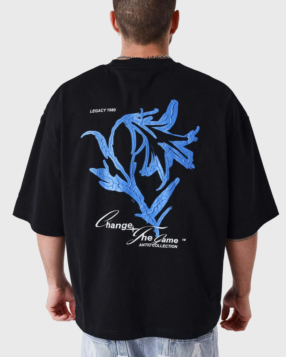 Project X Paris T-Shirt Floral Brodé Schwarz Rückansicht