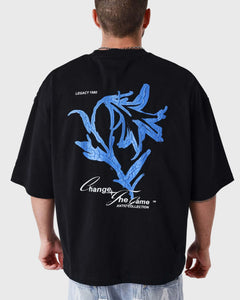 Project X Paris T-Shirt Floral Brodé Zwart achteraanzicht