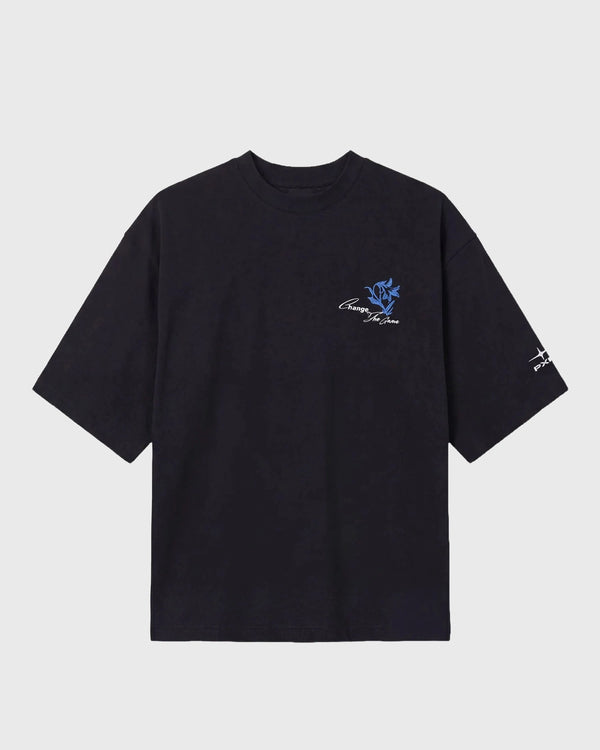 Project X Paris T-Shirt Floral Brodé Zwart cu