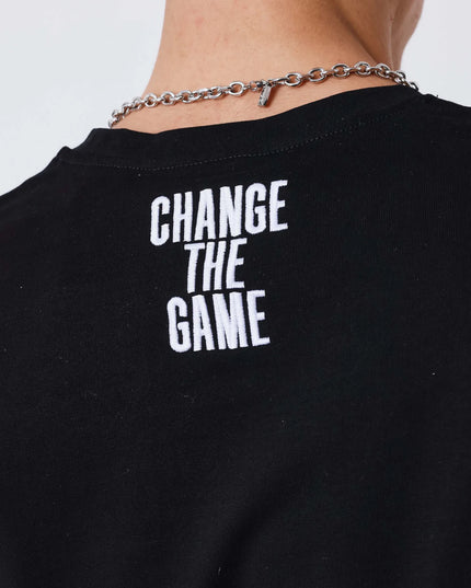 Project X Paris Layering T-Shirt Zwart met Wit, detailopname, opname 2.