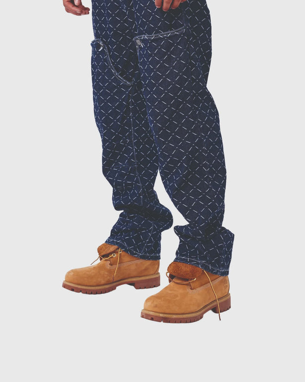 Project X Paris Pattern Denim Broek Donkerblauw zijaanzicht