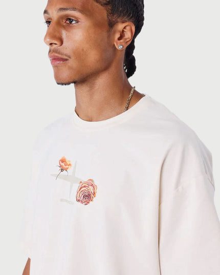 Project X Paris T shirt Gothic Roses Creme side profile