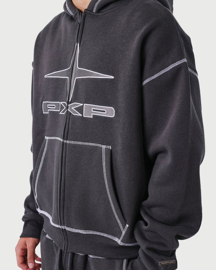 Project X Paris Zip Hoodie UK Drip Zwart zijaanzicht
