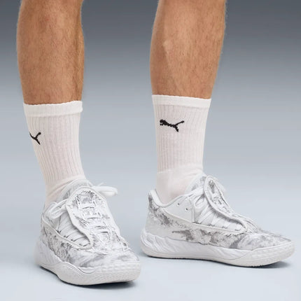 Puma MB.05 Lo Team Basketbalschoen Wit Grijs