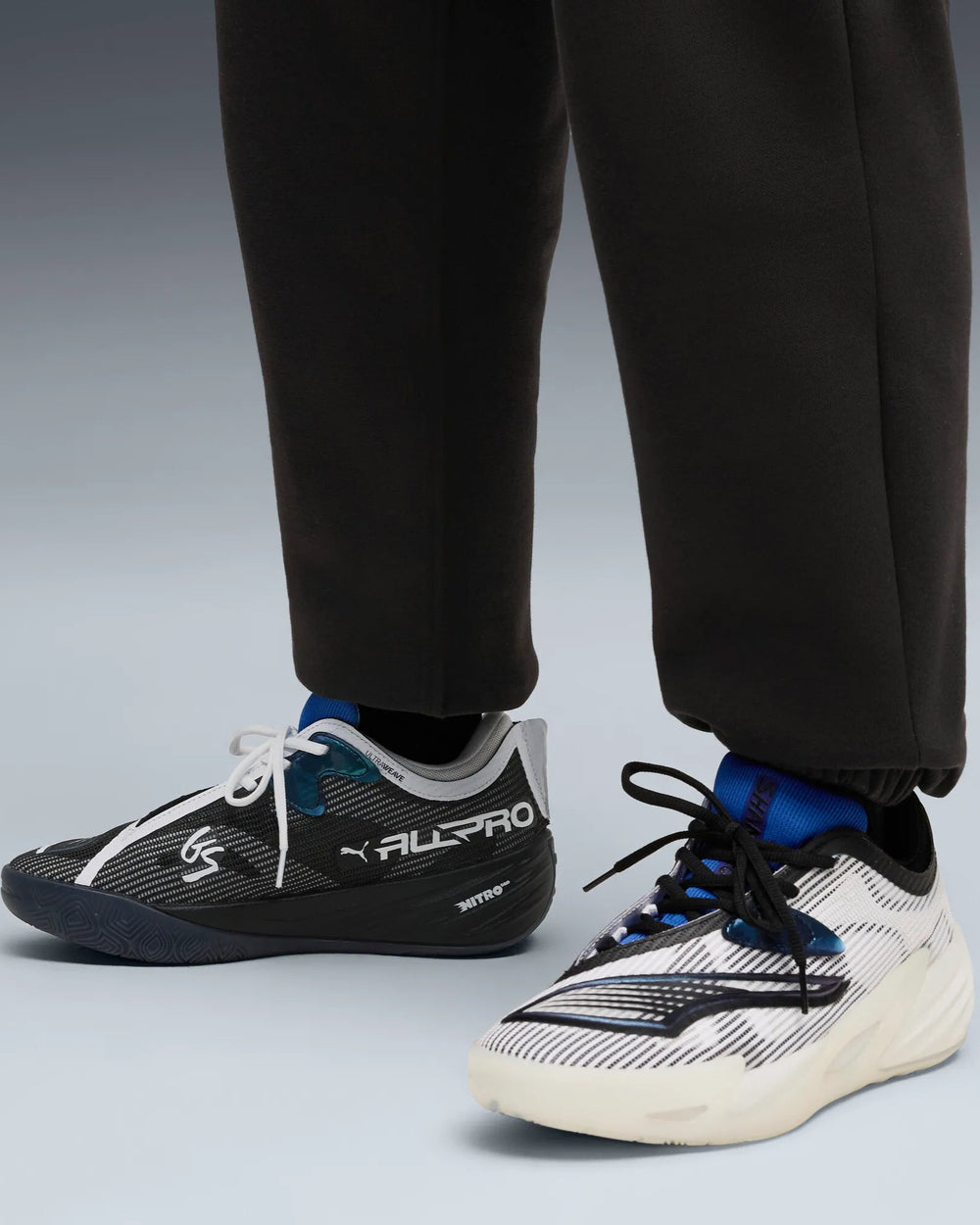Puma All-Pro NITRO 2 Shammgod Basketbalschoen Zwart Wit lINKS neusaanzicht