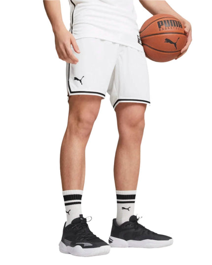 Puma Hoops Basketbal Short Heren Wit