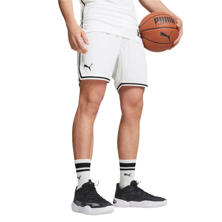 Puma Hoops Basketbal Short Heren Wit