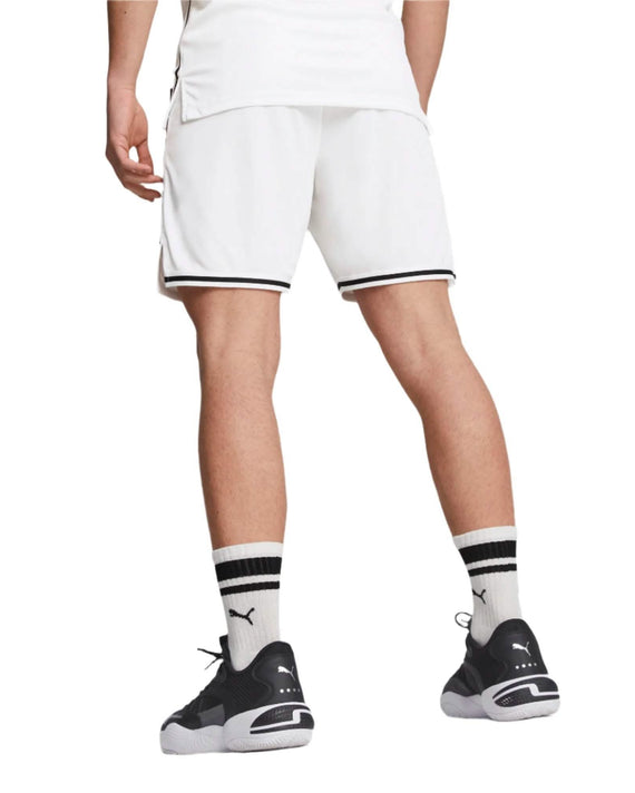 Puma Hoops Basketbal Short Heren Wit